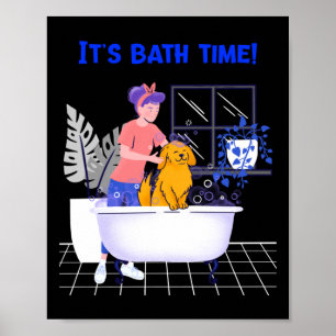Póster Bath Time Anime Merch Dog Edition Dog Lover Ho