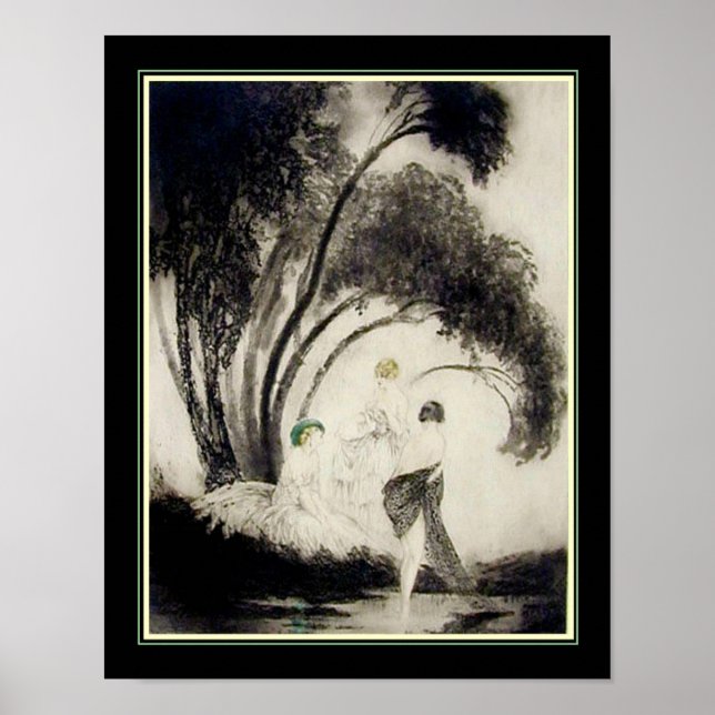 Póster "Bathers" aproximadamente 1926 por Louis Icart (Frente)