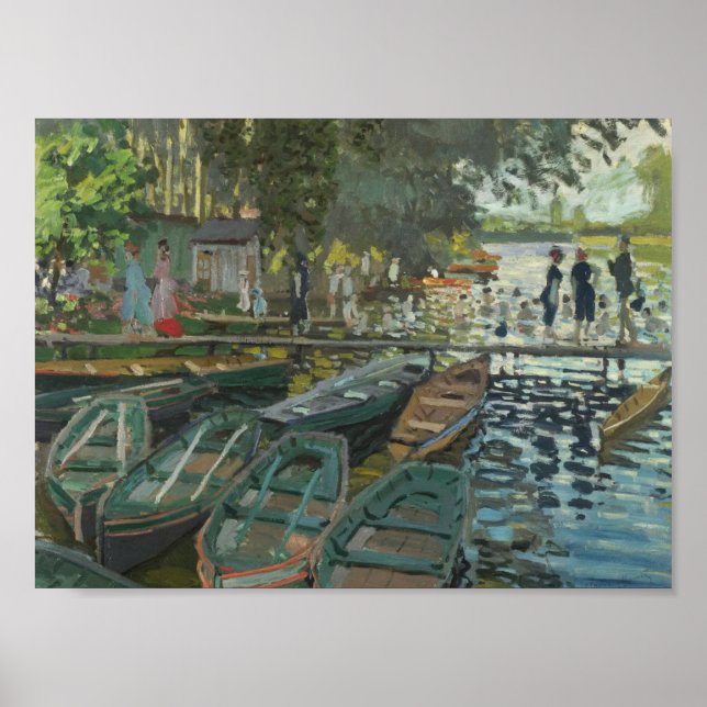 Póster Bathers at La Grenouillère (1896) Claude Monet Art (Frente)