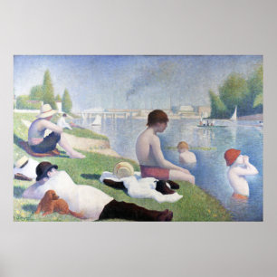 Póster Bathers en Asnières, pintura de Georges Seurat