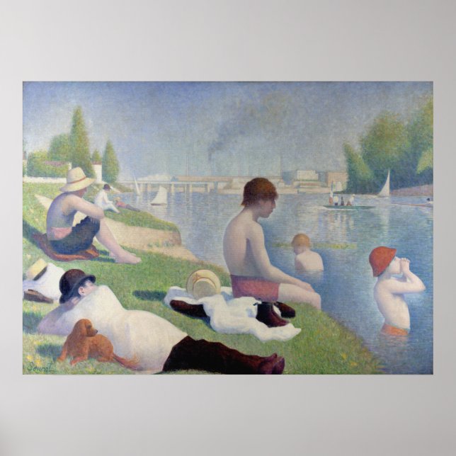 Póster Bathers of Asnières - Georges Pierre Seurat (Frente)