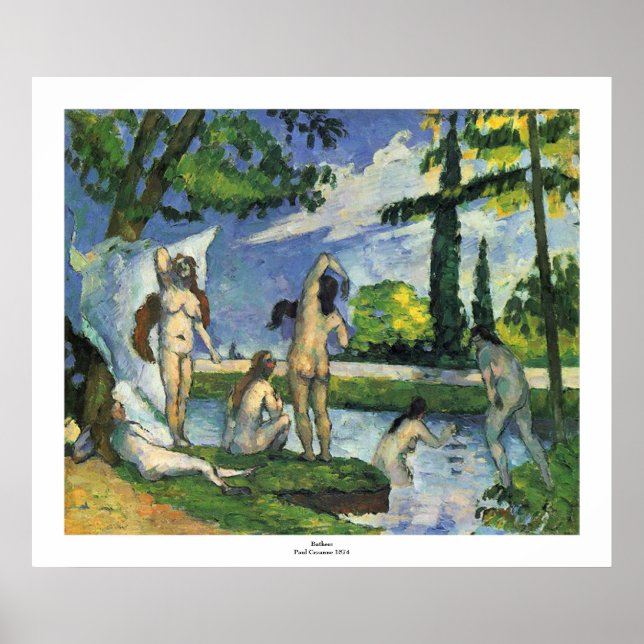 Póster Bathers Paul Cezanne 1874 (Frente)