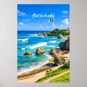 Póster Bathsheba, Barbados - Costa de Playa Tropical