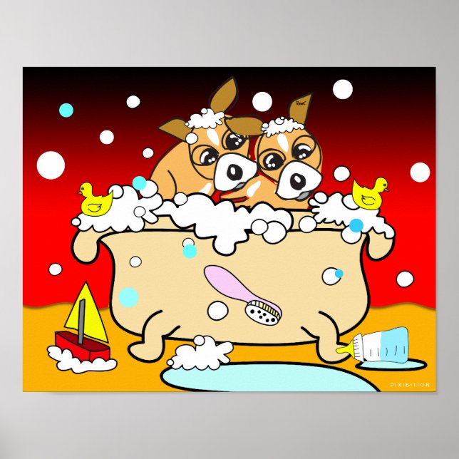 Póster Bathtub Chihuahua Puppy Poster 10 (Frente)