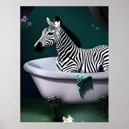 Póster Bathtub Zebra