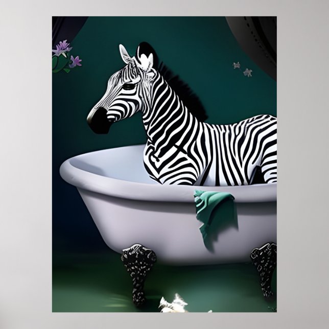 Póster Bathtub Zebra (Frente)