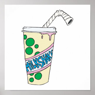 Póster batido de fresa