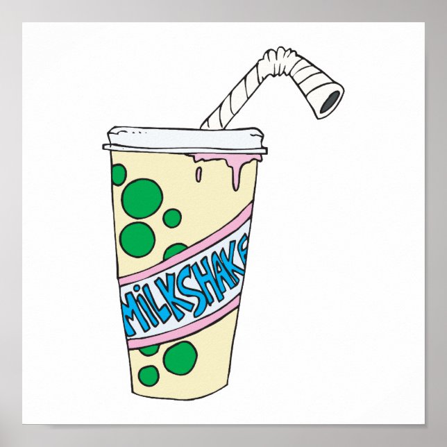 Póster batido de fresa (Frente)