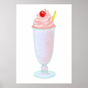Póster batido de helado