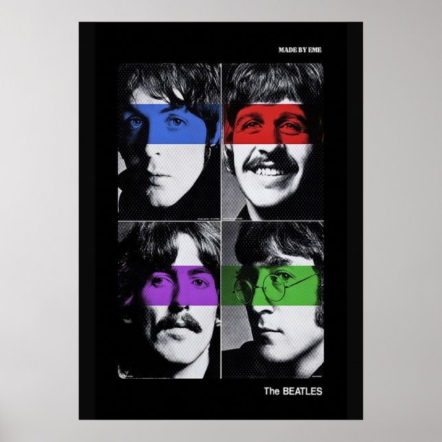 Póster batidos, rock clásico, banda vintage, música britá (Frente)