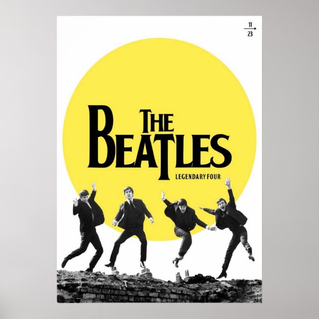Póster batidos, rock clásico, banda vintage, música britá (Frente)