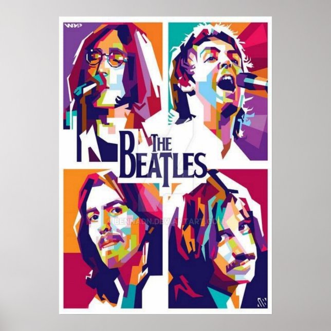 Póster batidos, rock clásico, banda vintage, música britá (Frente)