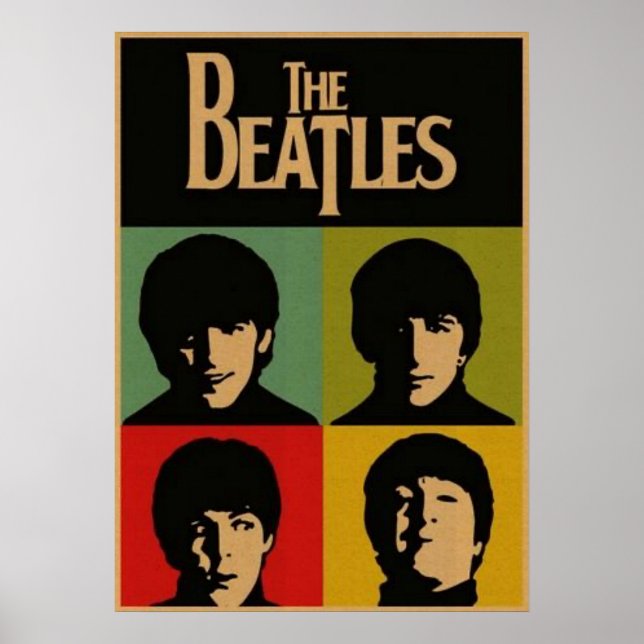 Póster batidos, rock clásico, banda vintage, música britá (Frente)