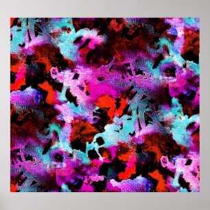 Póster Batik de Shibori: tinte de tintes en gradiente de 