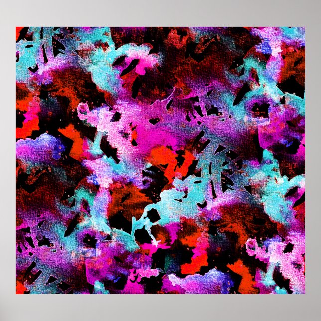 Póster Batik de Shibori: tinte de tintes en gradiente de  (Frente)