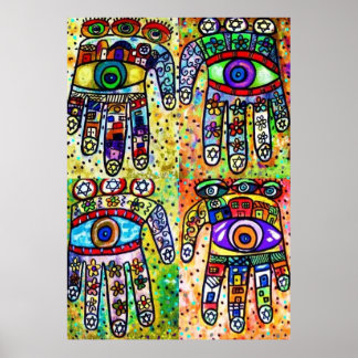 Póster Batik Judaica Hamsas