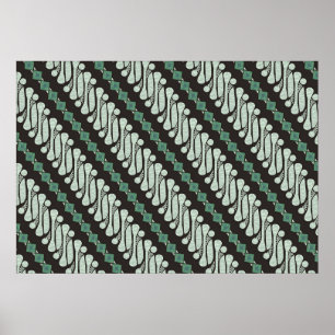 Póster Batik Parang Yogyakarta, en varios patrones modern