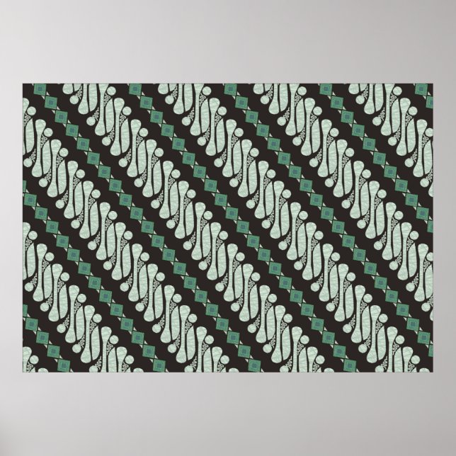 Póster Batik Parang Yogyakarta, en varios patrones modern (Frente)