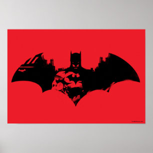 Póster Batman and Gotham Silhouette Bat Logo