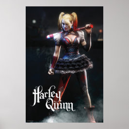 Póster Batman Arkham Knight | Harley Quinn con murciélago