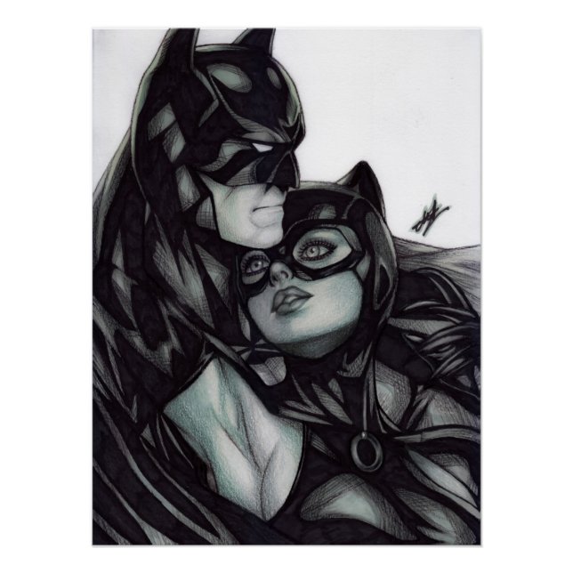Póster Batman & Catwoman ~ Bruce wayne & Selina Kyle (Anverso)