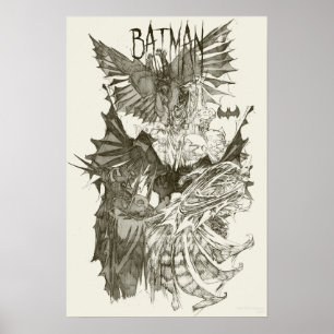 Póster Batman Graphic Novel Pencil Sketch