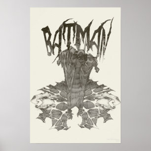 Póster Batman   Logotipo de diseño gráfico con lápiz de d