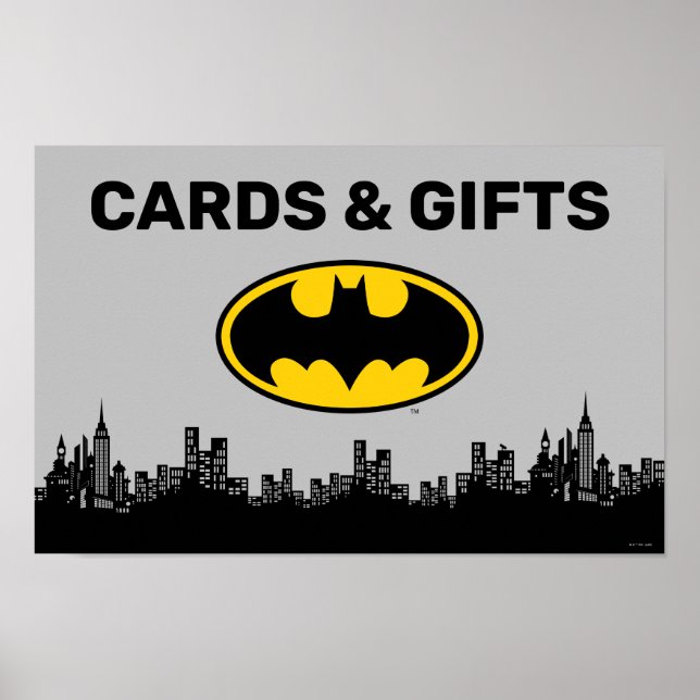 Póster Batman | Rótulo de tarjetas de cumpleaños y regalo (Frente)