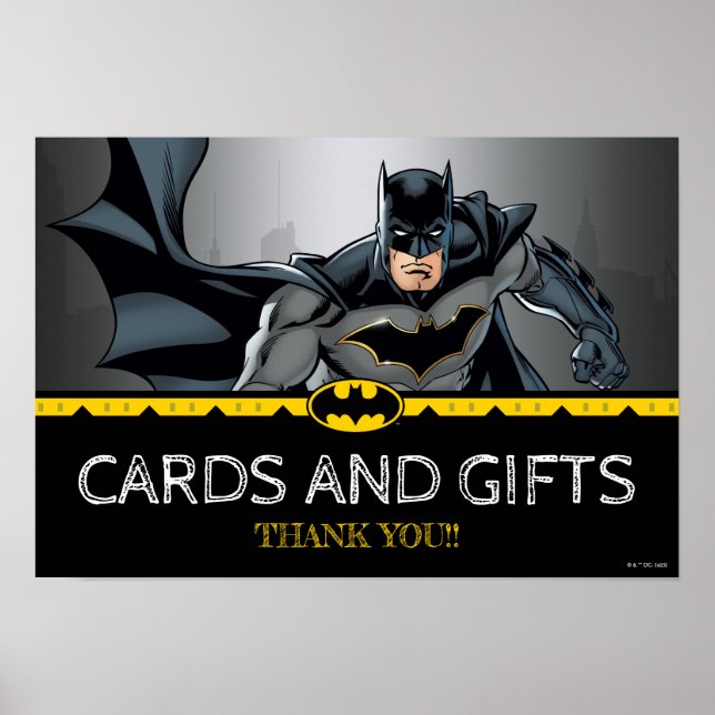 Póster Batman | Rótulo de tarjetas de cumpleaños y regalo (Frente)