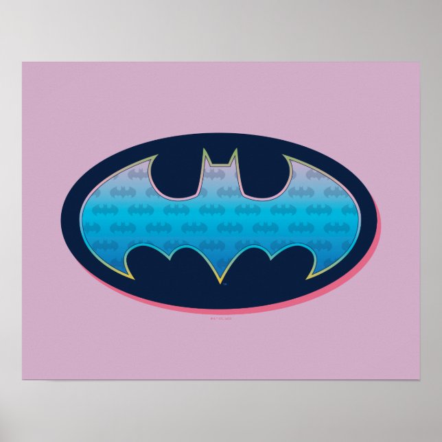 Póster Batman | Símbolo rosa y azul (Frente)