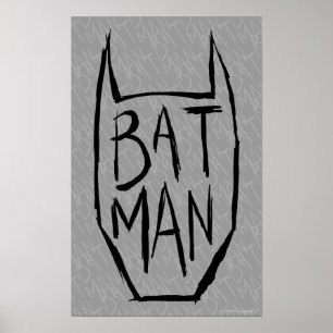 Póster Batman Type in Head