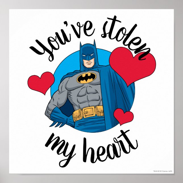 Póster Batman Valentine | Me has robado el corazón (Frente)