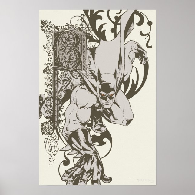 Póster Batman y letra B decorada (Frente)