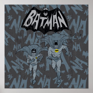 Póster Batman Y Robin Con El Gráfico Con Problemas De Log