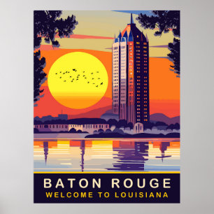 Póster Baton Rouge, Luisiana, Viajes