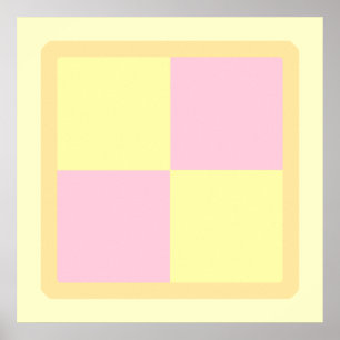 Póster Battenburg Cake. Pink and Yellow.
