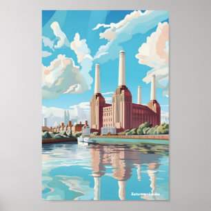 Póster Battersea London Inglaterra Viajes de época