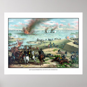 Póster Battle Between The Monitor And Merrimac