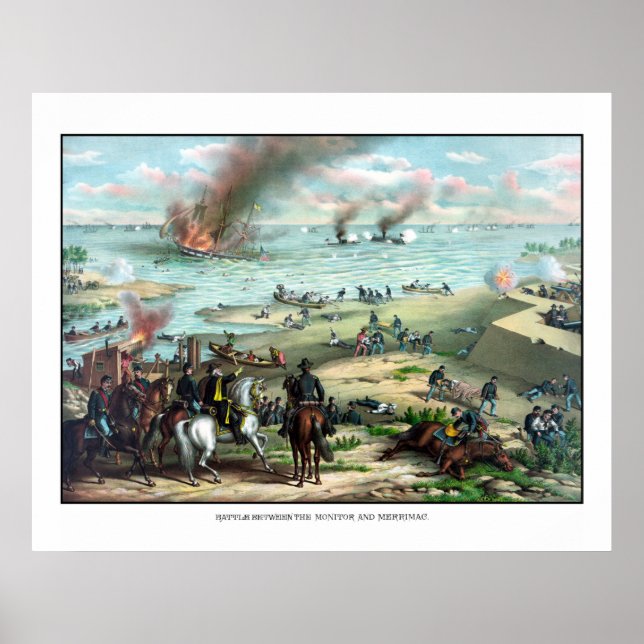 Póster Battle Between The Monitor And Merrimac (Frente)