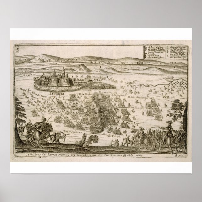 Póster Battle near the Town of Levice in 1664, illustrati (Frente)