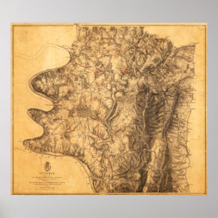 Póster Battle of Antietam - Civil War Panoramic Map 7