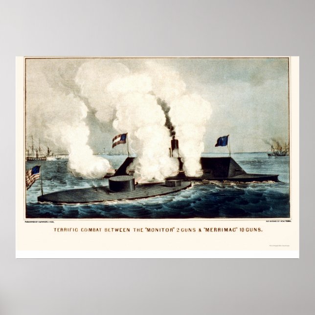 Póster Battle of the Monitor and Merrimac 1862 (Frente)