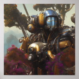 Póster Battle Suit entre las flores.