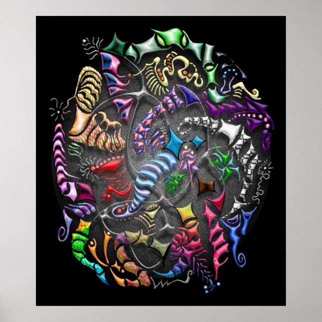 Póster Battling Kites — Negro (Frente)