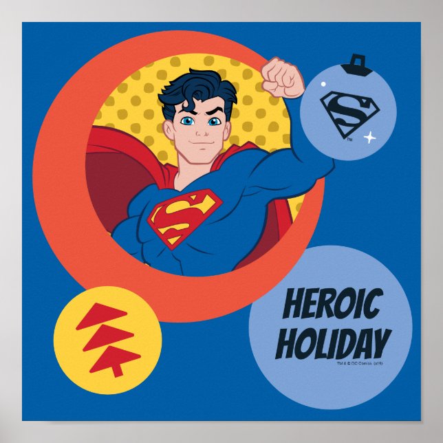Póster Bauble de superman de liga de justicia (Frente)