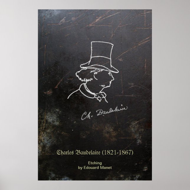 Póster Baudelaire en Sombrero Superior (Frente)