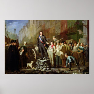 Póster Baudin en la Barricada de Faubourg