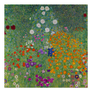 Póster Bauerngarten, pintura al óleo, Gustav Klimt