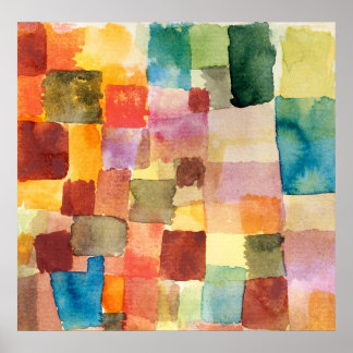 Póster Bauhaus Abstract Watercolor Poster.