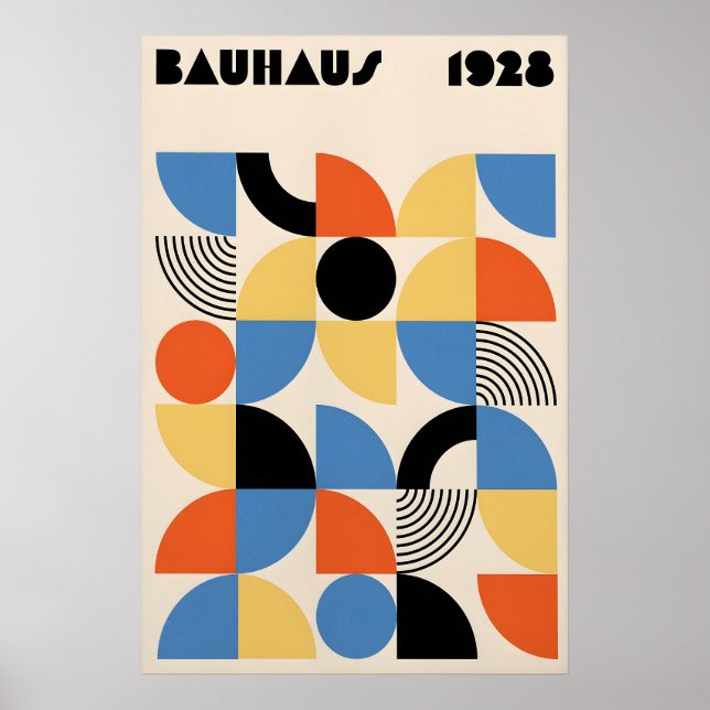 Póster Bauhaus Arte Geométrico Moderno de Mitad de (Frente)